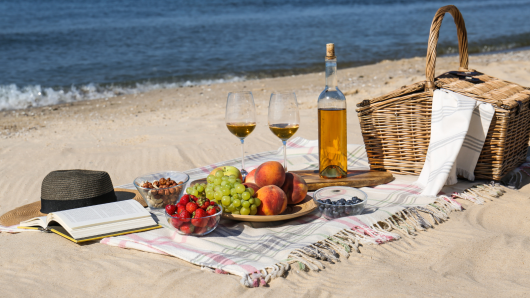 South coast wine region of South Africa - Wine and picnic on the beach